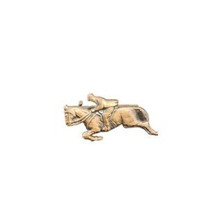 Vintage Brooch Pendant Horse Racing Jockey Pin Silver Tone